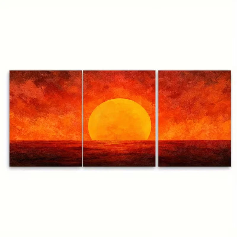 3pcs Sun Sunrise Art Metal Print Ready to Hang Art