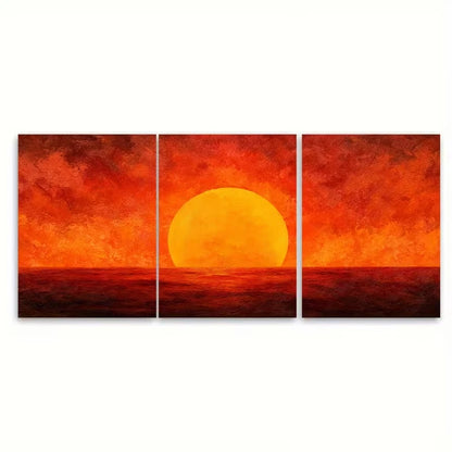 3pcs Sun Sunrise Art Metal Print Ready to Hang Art