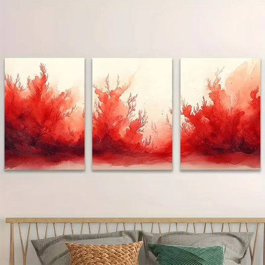 3pcs Red Sea Nature Coral Painting Wall Art Set Canvas Framed 60x90cm - High Quality Print 100% Australian Made Wall Canvas Ready to Hang