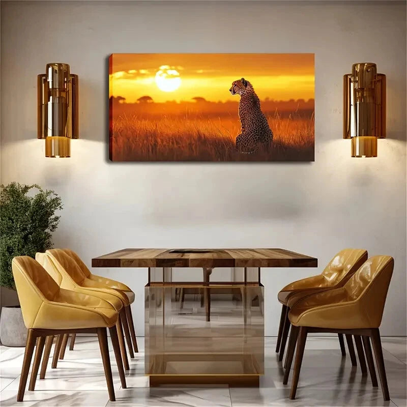 Minimalist African Wildlife Wall Art Canvas Office Home Room Framed 120x60cm