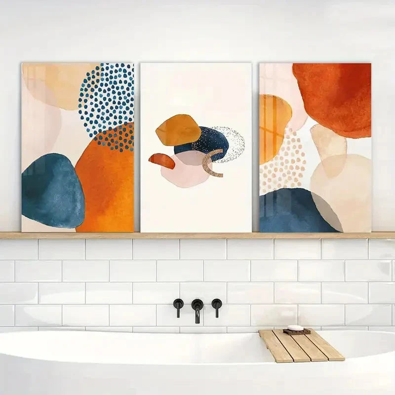 3pcs Painting Beach Blue Coastal Metal Print Ready to Hang Art