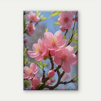 Pink Blossom Oil Painting  40x60cm Metal Print Ready to Hang