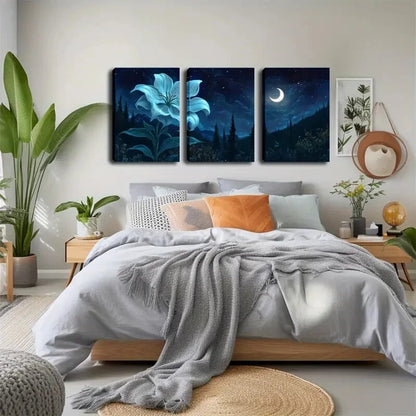 3pcs Floral & Forest Scenes Décor Perfect Wall Art Set Canvas Framed 40x60cm - High Quality Print 100% Australian Made Wall Canvas Ready to Hang