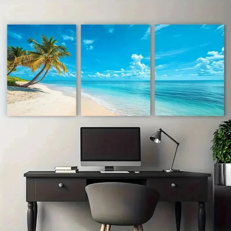 3pcs3pcs Florida Sunshine State Beach Perfect Wall Art Set Canvas Framed 40x60cm - High Quality Print 100% Australian Made Wall Canvas Ready to Hang