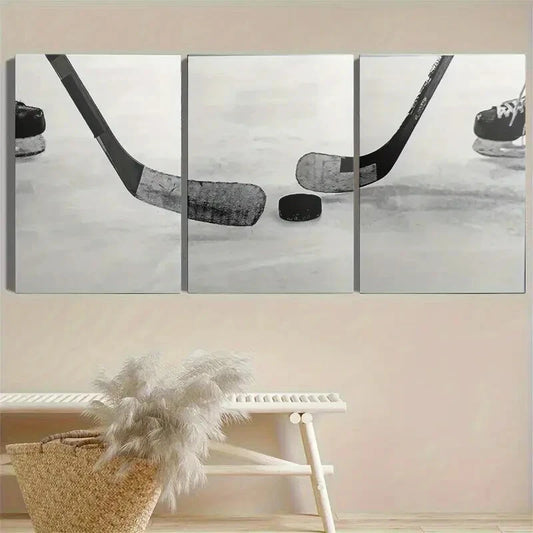 3pcs Modern Fashion Curling Sports Metal Print Ready to Hang Art