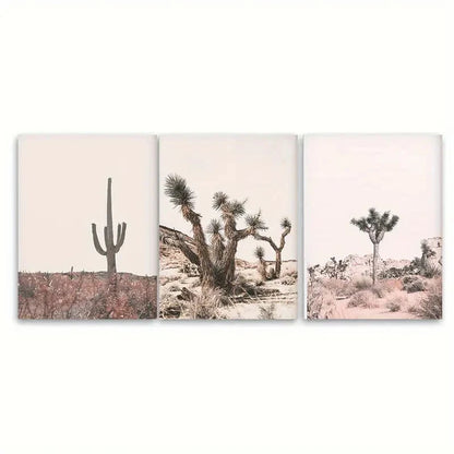 3pcs Cactus Art Print Desert Print Art Tropical Metal Print Ready to Hang Art