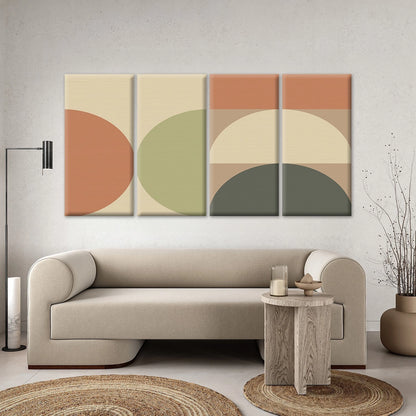 4pcs Abstract Geometric Neutral Shapes Wall Art Canvas Framed 45x80cm - High Quality Print 100% Australian Made Wall Canvas Ready to Hang