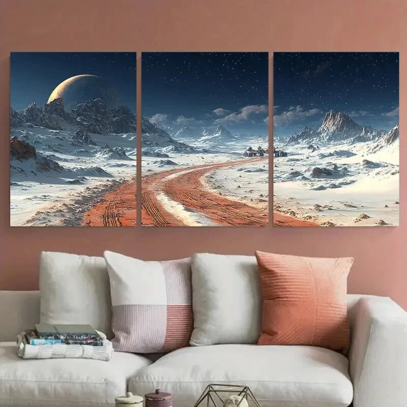 3pcs Mars Rover Perseverance Space Exploration Metal Print Ready to Hang Art