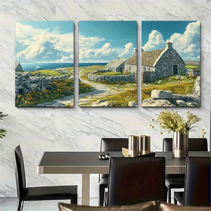 3pcs Aran Islands Travel Poster Ireland Landscape Metal Print Ready to Hang Art