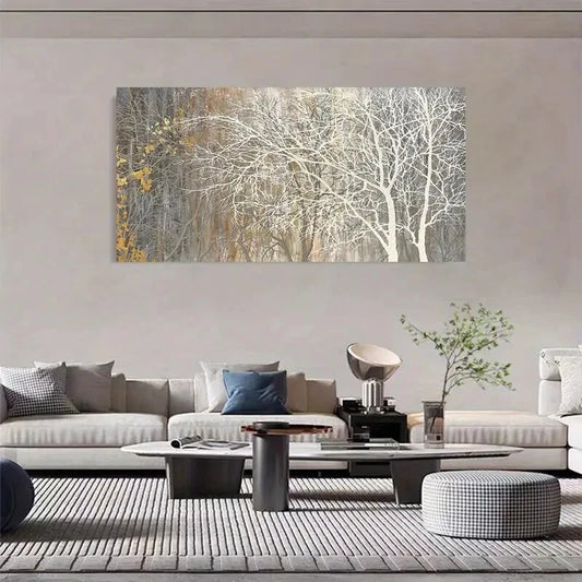 Modern Vintage Birch Tree wall canvas office home room framed 120x60cm