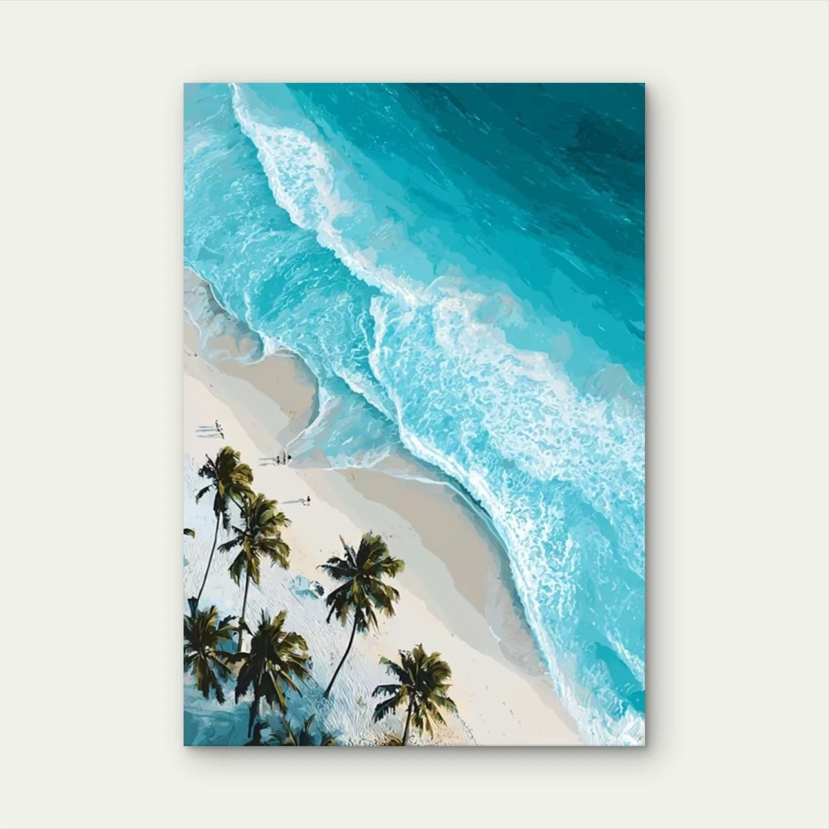 Ocean & White Sand Beach Seascape Metal Print Ready to Hang