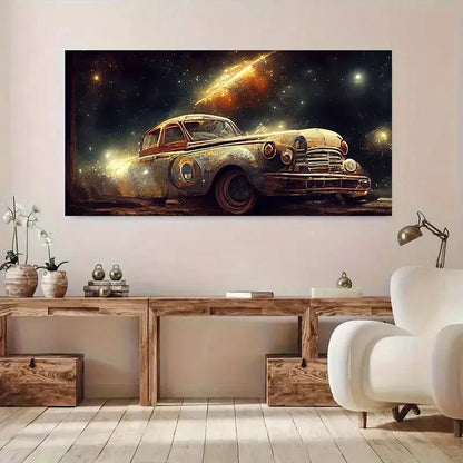 Modern Winter Starry Car wall canvas office home room framed 120x60cm - Bella Home Decor