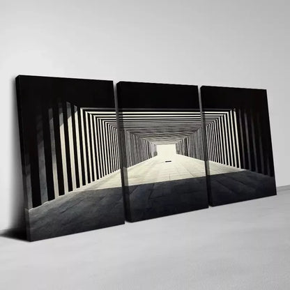3pcsMinimalist Road Pathway With Shadow Art Set Canvas Framed 50x70cm -  High Quality Print 100% Australian Made Wall Canvas Ready to Hang
