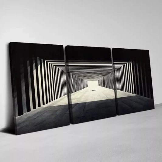 3pcsMinimalist Road Pathway With Shadow Art Set Canvas Framed 50x70cm -  High Quality Print 100% Australian Made Wall Canvas Ready to Hang