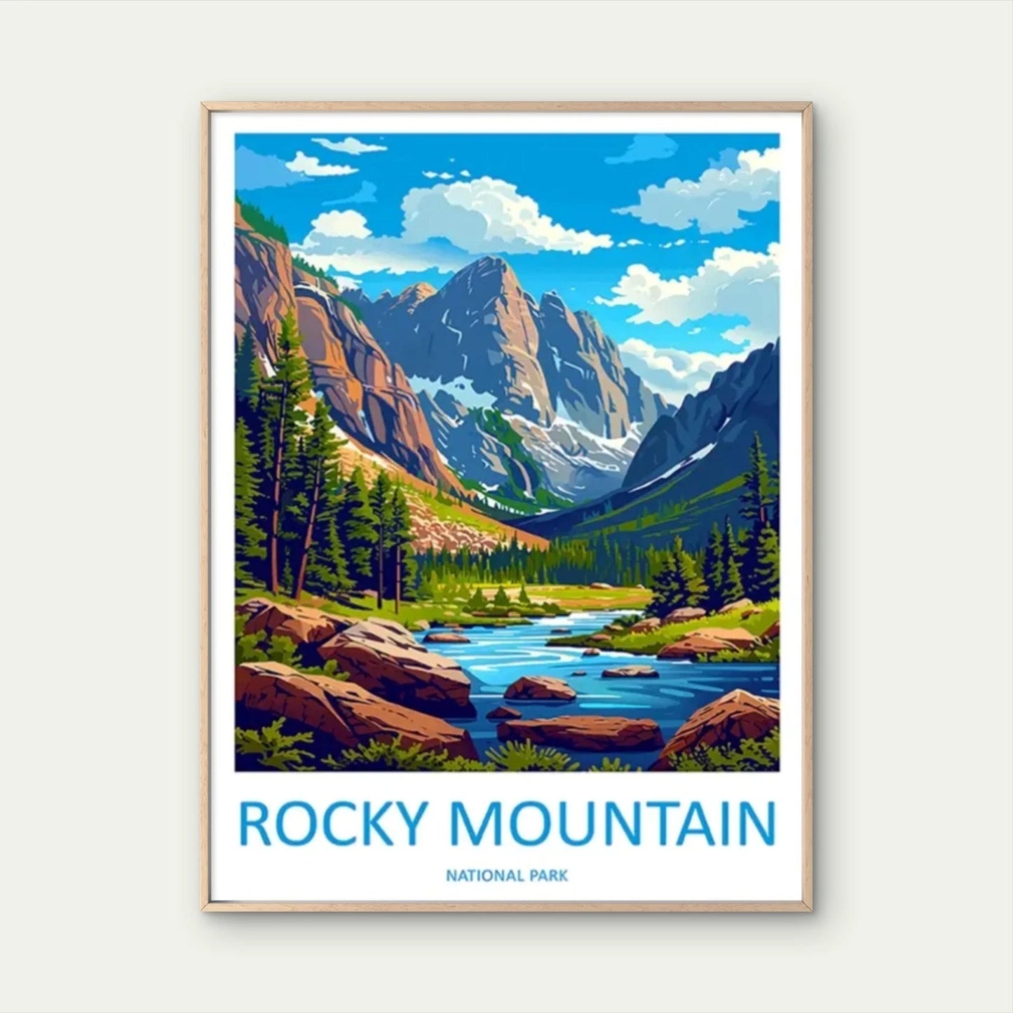 Rocky Mountain National Park Vintage Travel Poster Print Wall Art