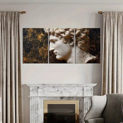 3pcs Sculpture Art Classical Greek Statue Metal Print Ready to Hang Art