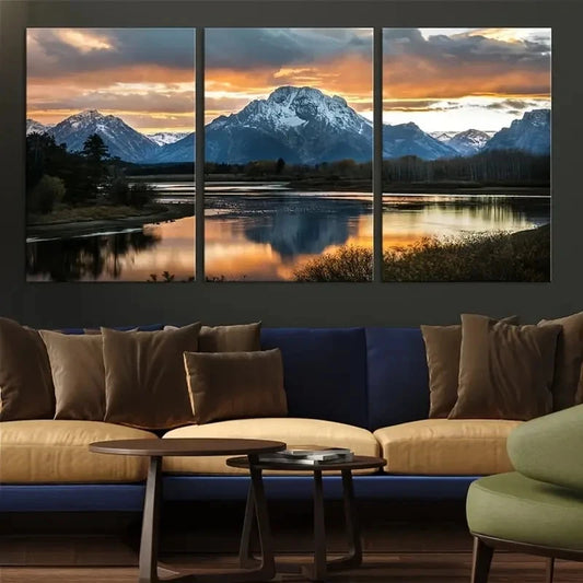 3pcs Alpine Wilderness Art Picture Print Metal Print Ready to Hang Art