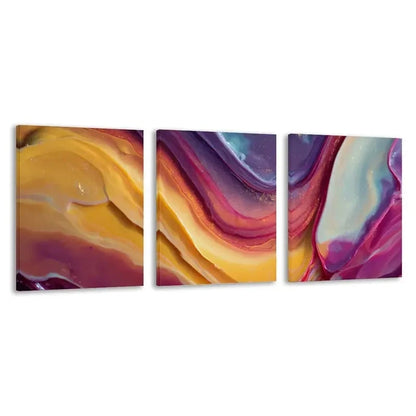 3pcs Abstract Swirling Hues Of A Dreamy Sky   Wall Art Set Canvas Framed 60x90cm - High Quality Print 100% Australian Made Wall Canvas Ready to Hang