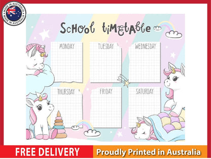 NEW (LAMINATED) School Timetable (61X91CM) Educational CHART PICTURE PRINT