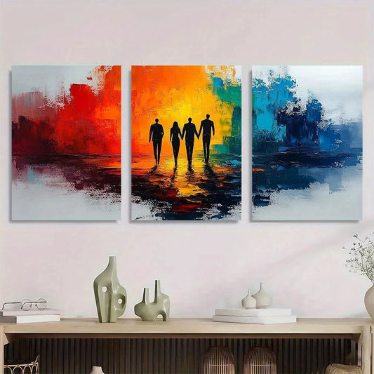 3pcs Abstract Human Figures Modern Abstract Metal Print Ready to Hang Art