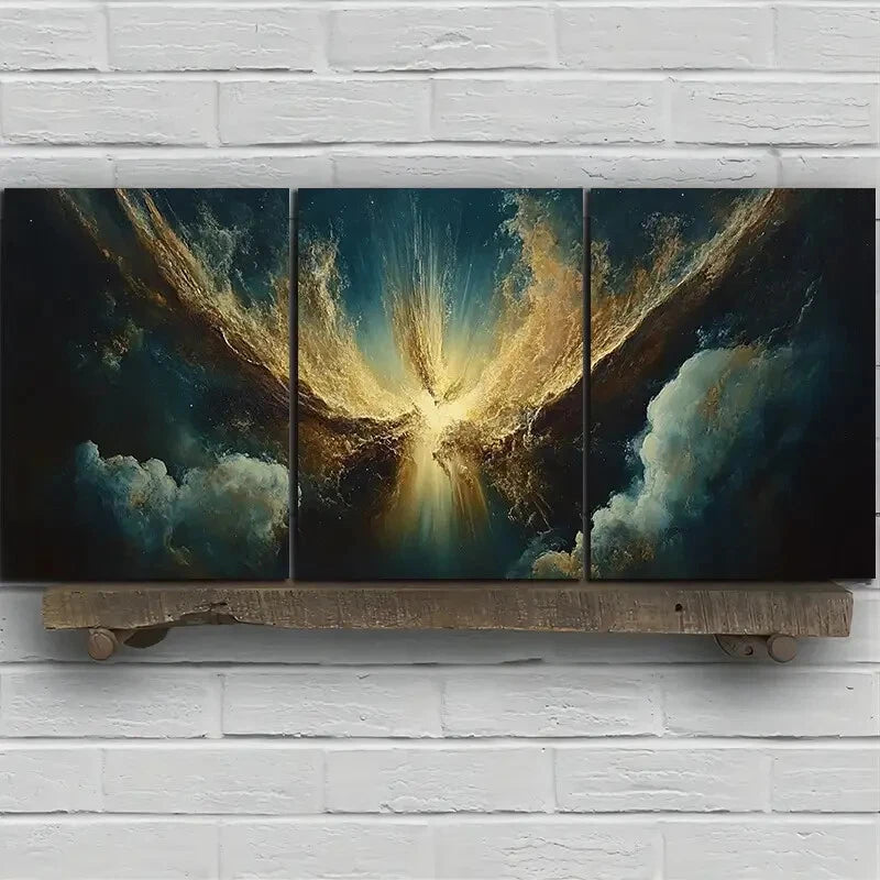 3pcs Beautiful Sky White Clouds Metal Print Ready to Hang Art