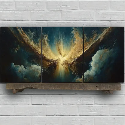 3pcs Beautiful Sky White Clouds Metal Print Ready to Hang Art