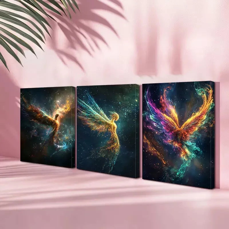 3pcs Fantasy Phoenix Canvas Framed 40x60cm - High Quality Print 100% Australian Made Wall Canvas Ready to Hang