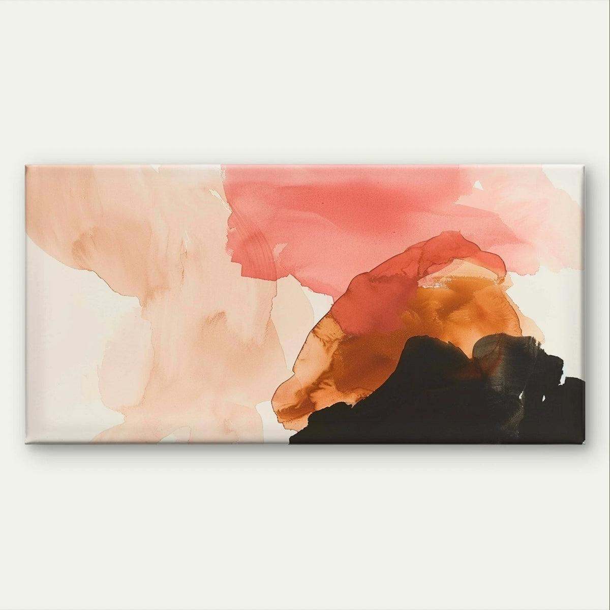 Minimalist Watercolour Colourful Wall Art Canvas Office Home Framed 120x60cm