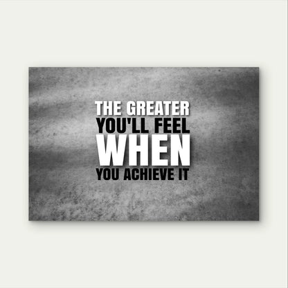 Monochromatic Workout Motivation Quote 5mm Plastic Poster Ready to Hang 90x60cm