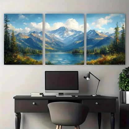 3pcs Colorado Mountains Landscape Travel-Themed Metal Print Ready to Hang Art
