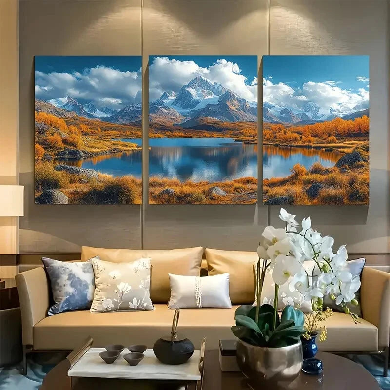 3pcs Towering Peaks of Patagonia Metal Print Ready to Hang Art