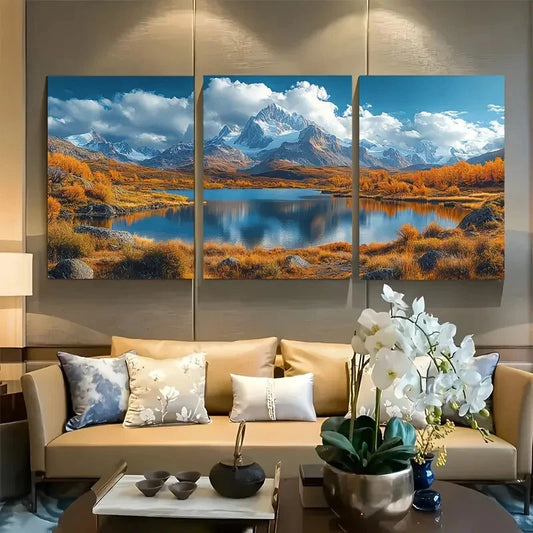 3pcs Towering Peaks of Patagonia Metal Print Ready to Hang Art