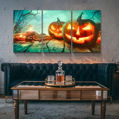 3pcs Three Piece Halloween Painting Metal Print Ready to Hang Art