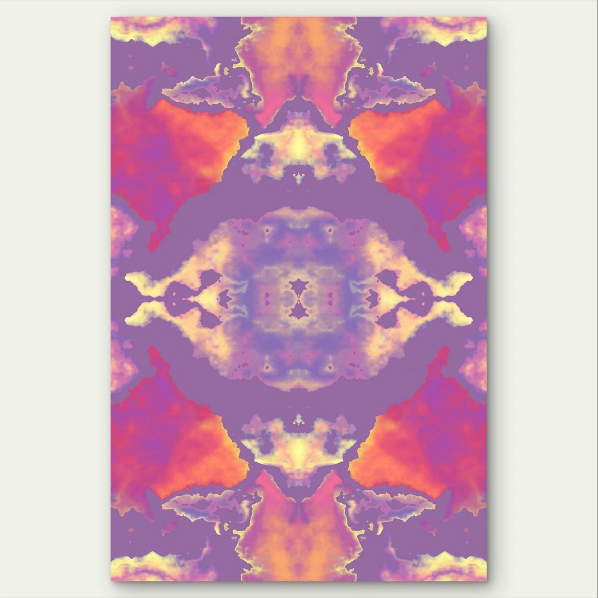 Abstract Purple and Pink Tie Dye Pattern 40x60cm Metal Print Ready to Hang