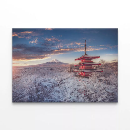 Mountain Fuji And Chureito Pagoda  Wall Art Decor 100% Australian Made