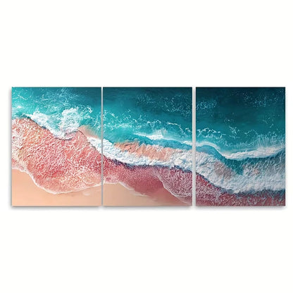 3pcs Sun Salt And Sea Aura Metal Print Ready to Hang Art