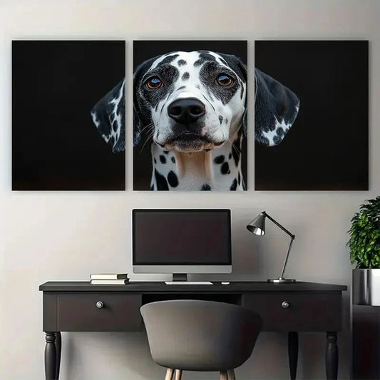 3pcs Dalmatian Dog Portrait Illustration Metal Print Ready to Hang Art