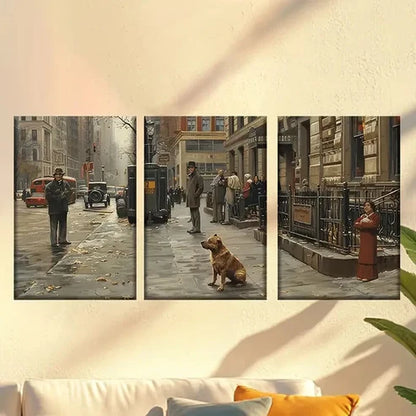 3pcs Loyal Street Dog Posters, Classic Style Wall Art Set Canvas Unframed – High Quality Print 100% Australian Made Wall Canvas