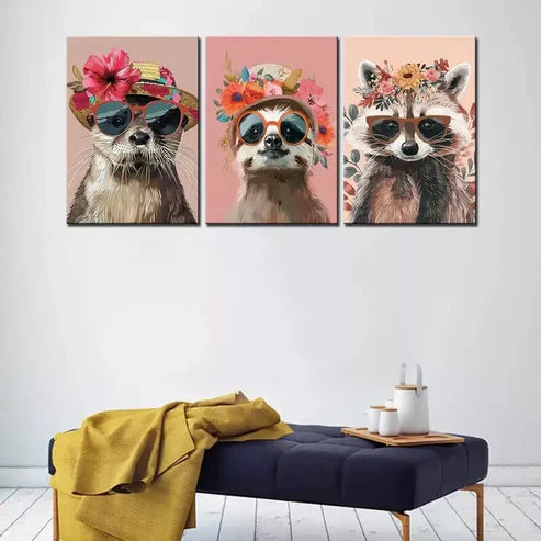 3pcs Colorful Flowers Canvas Framed 60x90cm - High Quality Print 100% Australian Made Wall Canvas Ready to Hang