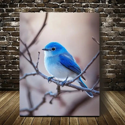 Beautiful Modern Blue Bird Painting  40x60cm Metal Print Ready to Hang