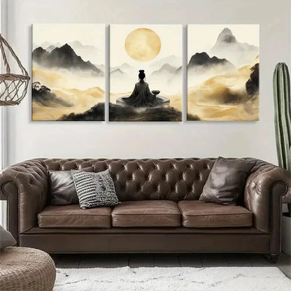 3pcs Tranquil Zen Mountain Landscape Prefect Wall Art Canvas Unframed - High Quality Print 100% Australian Made Wall Canvas