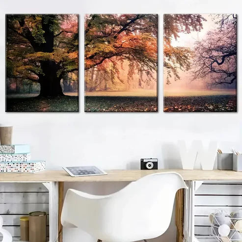 3pcs Forest Sunrise Morning Scenery Canvas Framed 60x90cm - High Quality Print 100% Australian Made Wall Canvas Ready to Hang