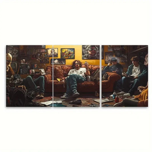 3pcs The Couch Club Print Funny & Trendy Metal Print Ready to Hang Art