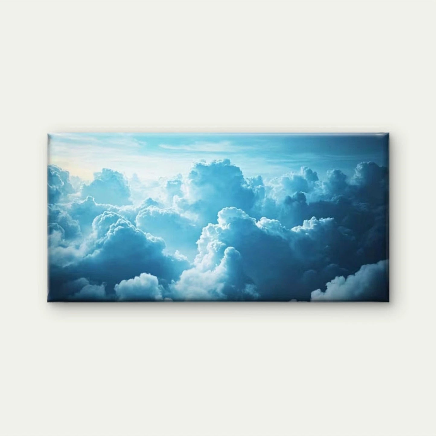 Blue & White Cloud Decor Wall Art Canvas Office Home Room Framed 120x60cm