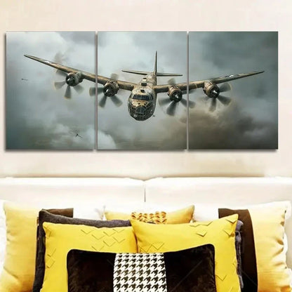 3pcs USA Military aircraft Art Painting Wall Art Set Canvas Framed 60x90cm - High Quality Print 100% Australian Made Wall Canvas Ready to Hang