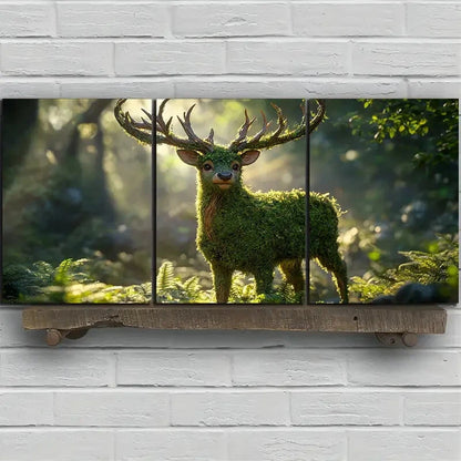 3pcs Deer in the Forest Nature Sunrise Metal Print Ready to Hang Art