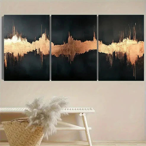 3pcs Copper Crystal Artwork Wall Art Canvas Unframed - High Quality Print 100% Australian Made Wall Canvas