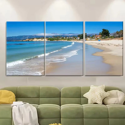 3pcs Cambrillo Beach Metal Print Ready to Hang Art