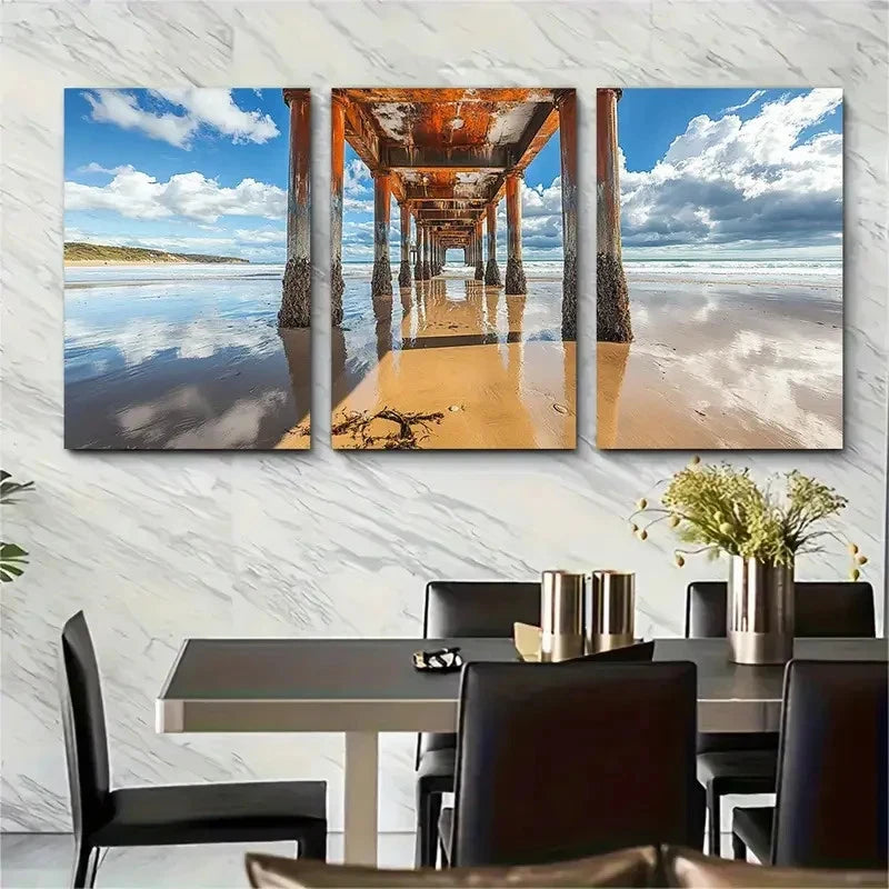 3pcs Australia Great Ocean Road Print Metal Print Ready to Hang Art