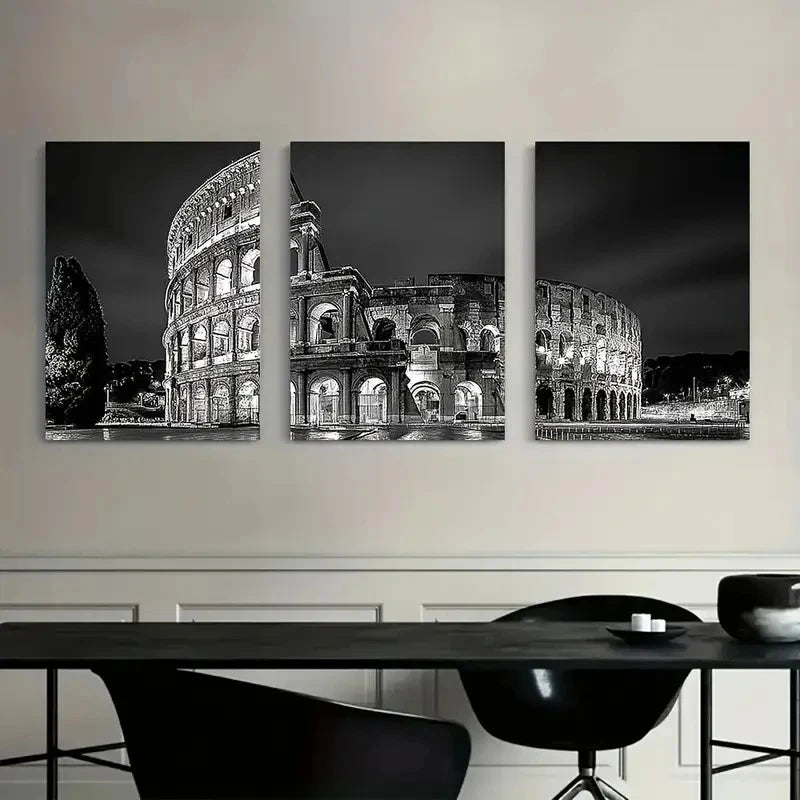 3pcs Featuring a Family Sign with an Ornate Border Metal Print Ready to Hang Art